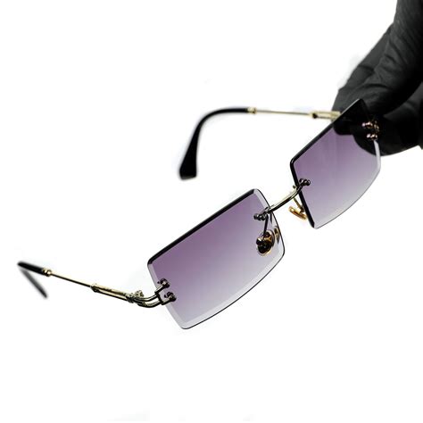 rectangle purple lens sunglasses.